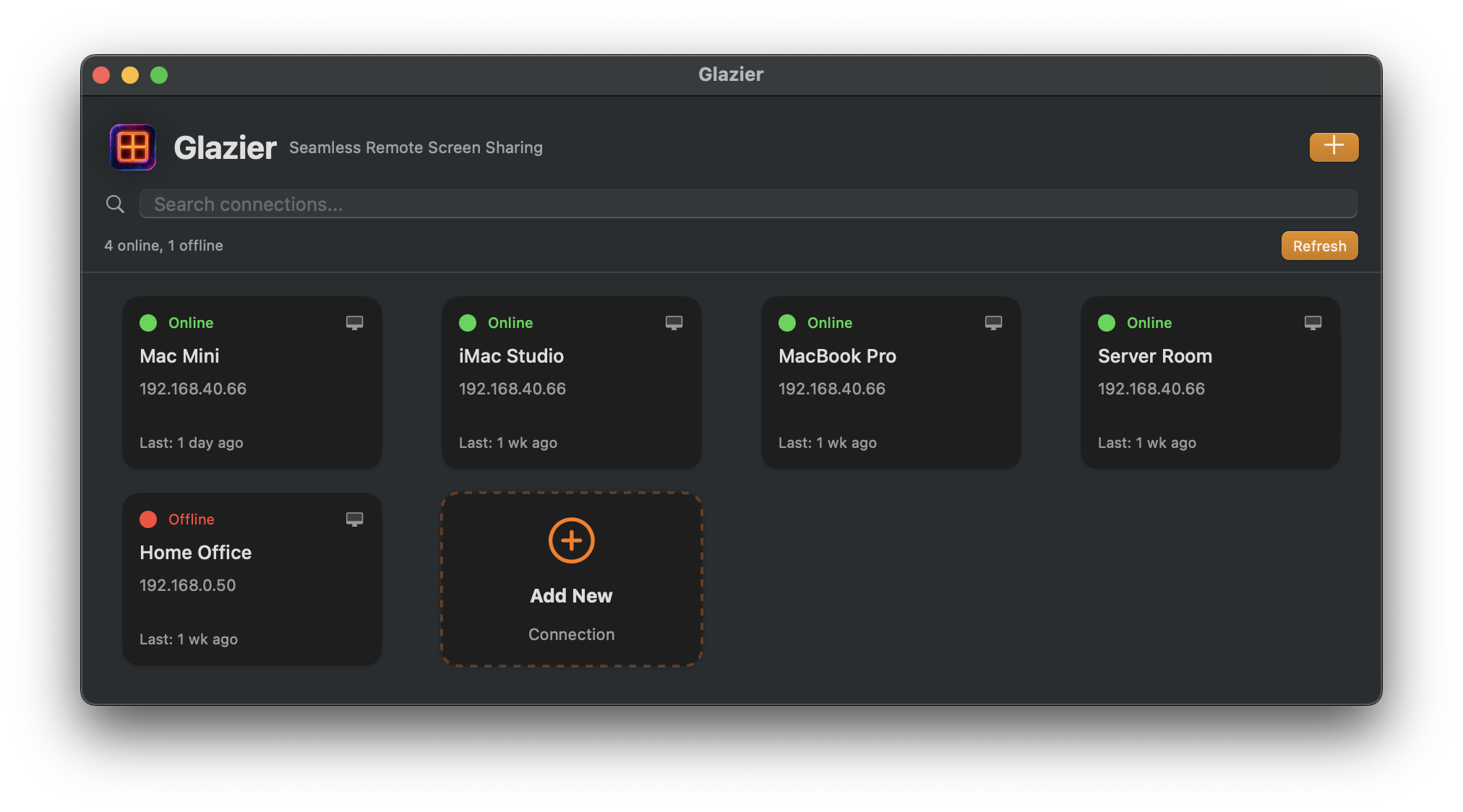 Glazier remote desktop manager in action
